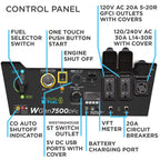 Westinghouse WGen7500DF Dual Fuel Home Backup Portable Generator, 9500 Peak Watts & 7500 Rated Watts, Remote Electric Start, Transfer Switch Ready, Gas & Propane Powered, CARB Compliant Gronata