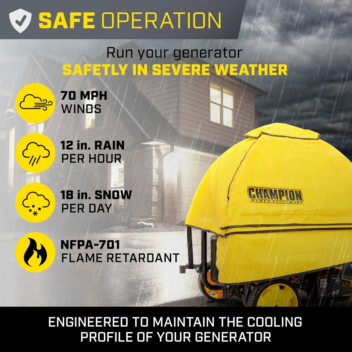 Champion Power Equipment 100376 Storm Shield Severe Weather Portable Generator Cover by GenTent for 4000 to 12,500-Starting Watt Generators Gronata
