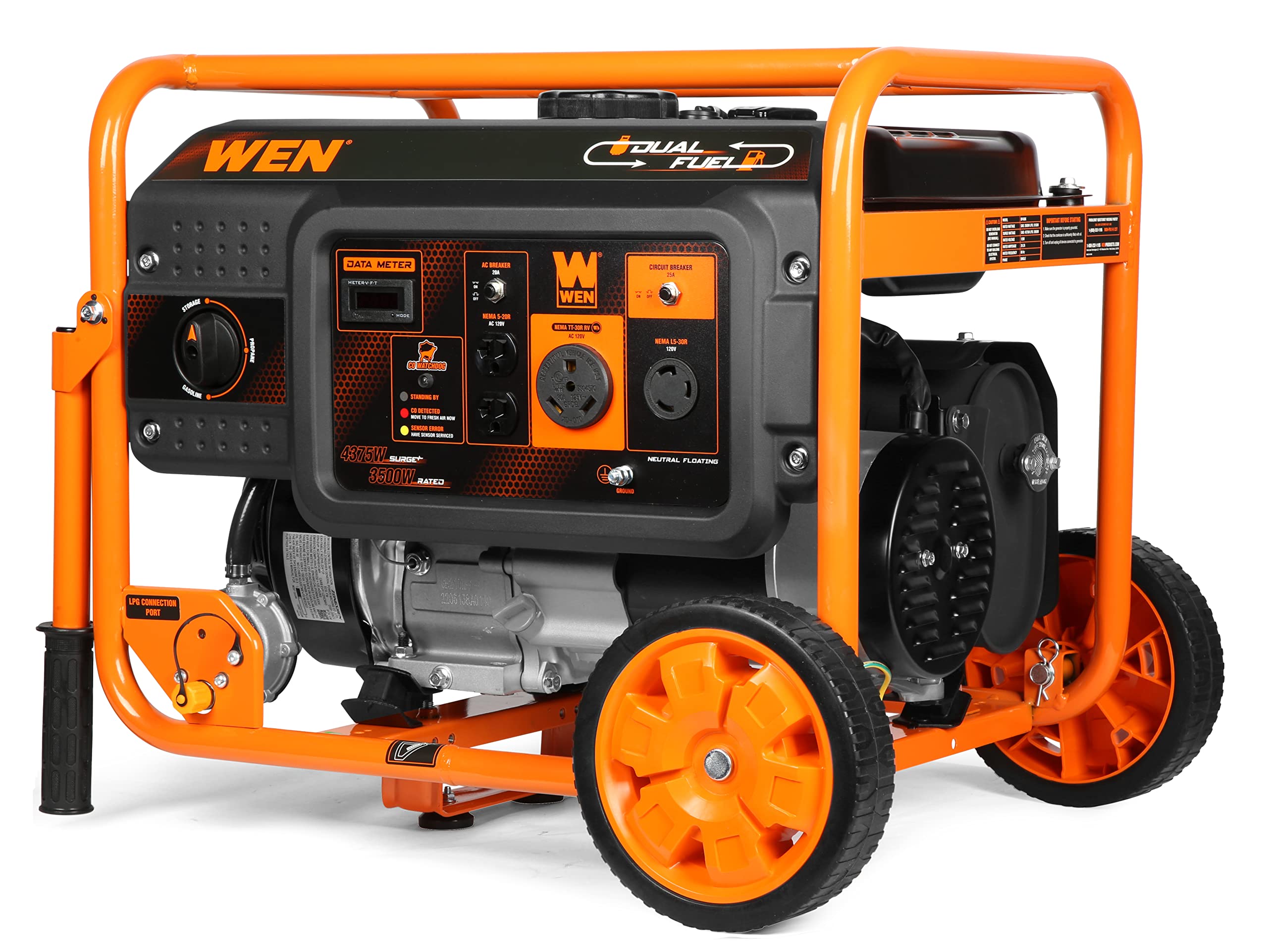 WEN DF472X 4750-Watt 120-Volt/240-Volt Dual Fuel Portable Generator with CO Shutdown Sensor Gronata