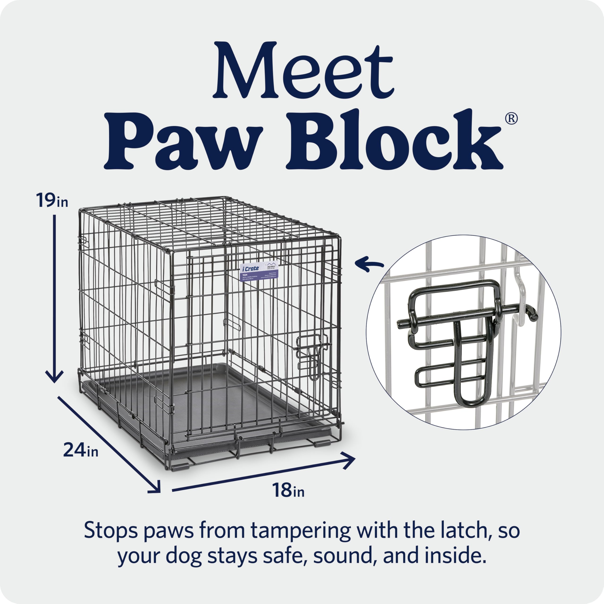 MidWest Homes for Pets 30-Inch iCrate for Medium Breeds, 21-40 lbs, Single Door Folding Dog Crate with Divider Panel, Leak-Proof Tray & Secure Latch, Portable, Durable & Easy to Assemble Gronata