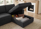 HONBAY Sectional Sleeper Sofa with Pull Out Bed U-Shape Sectional Couch Sleeper Bed with Storage Chaise 6 Seater Sleeper Sectional Sofa, Light Grey Gronata