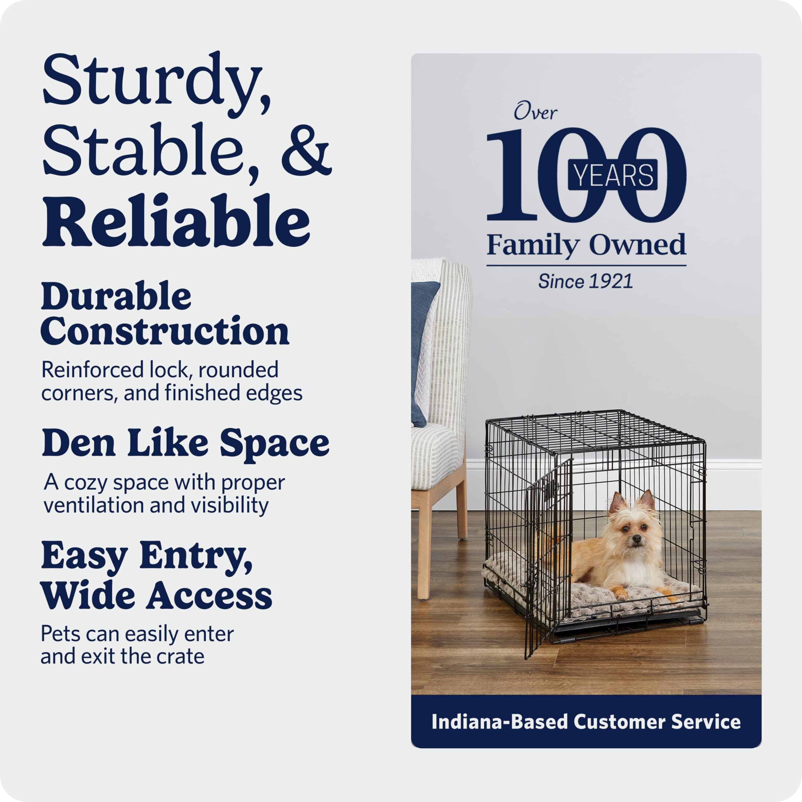 MidWest Homes for Pets 30-Inch iCrate for Medium Breeds, 21-40 lbs, Single Door Folding Dog Crate with Divider Panel, Leak-Proof Tray & Secure Latch, Portable, Durable & Easy to Assemble Gronata