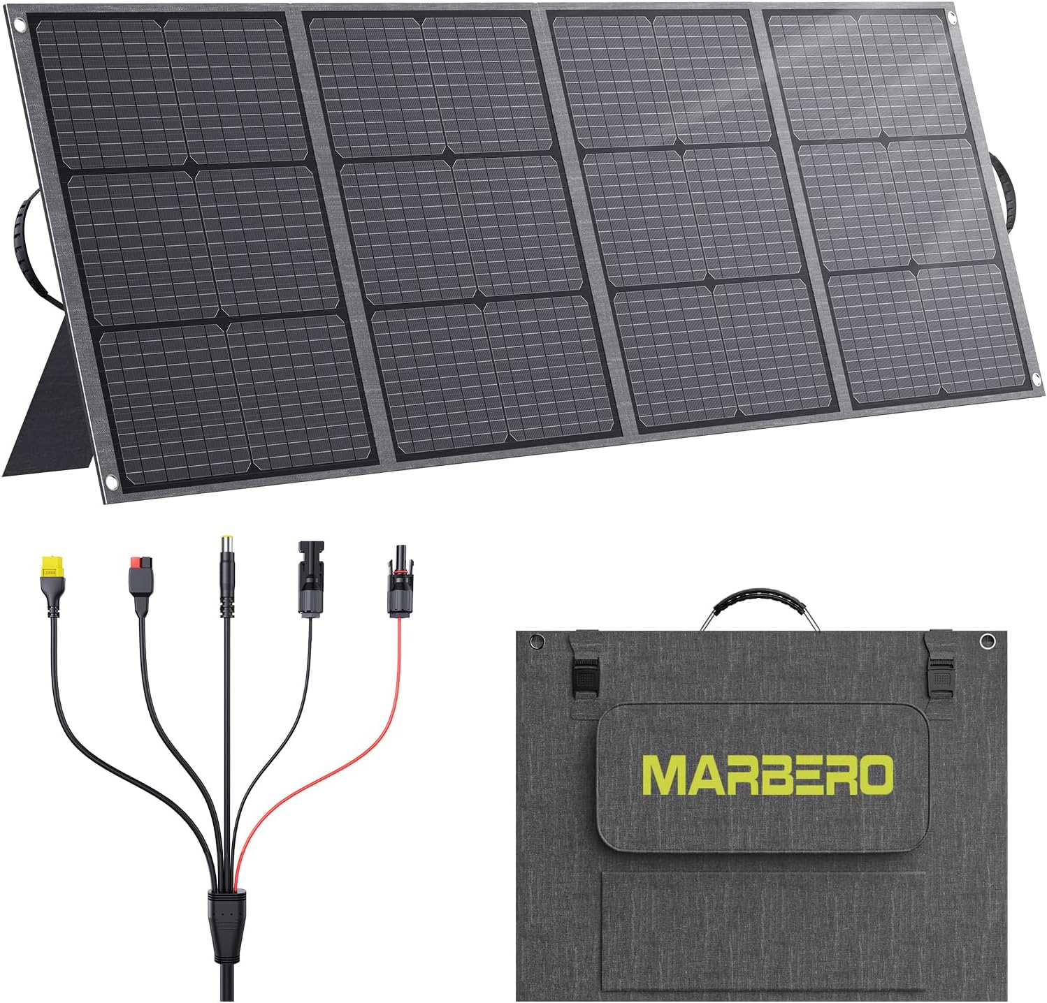 MARBERO 200W Portable Solar Panel for Power Station IP68 Waterproof 200 Watt Foldable Solar Charger >23% High Efficiency Compatible with Solar Generator for Camping RV Outdoor Cloudy Gronata