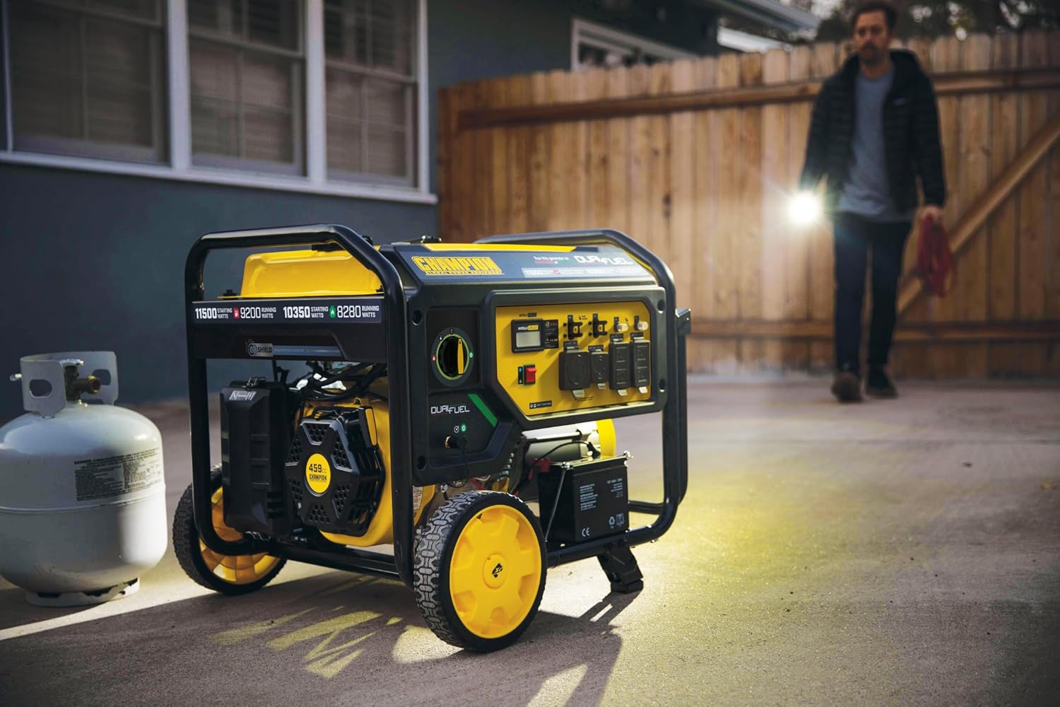 Champion Power Equipment 11,500-Watt Electric Start Dual Fuel Home Backup Portable Generator with Free 3-Year Warranty Gronata