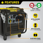 Champion Power Equipment 8500-Watt Electric Start Dual Fuel Home Backup Portable Inverter Generator with Quiet Technology and CO Shield Gronata