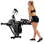 Sunny Health & Fitness Indoor Cycling Exercise Bike with SPD pedals - SF-B1509, White, 47 L x 20 W x 47 5 H Gronata