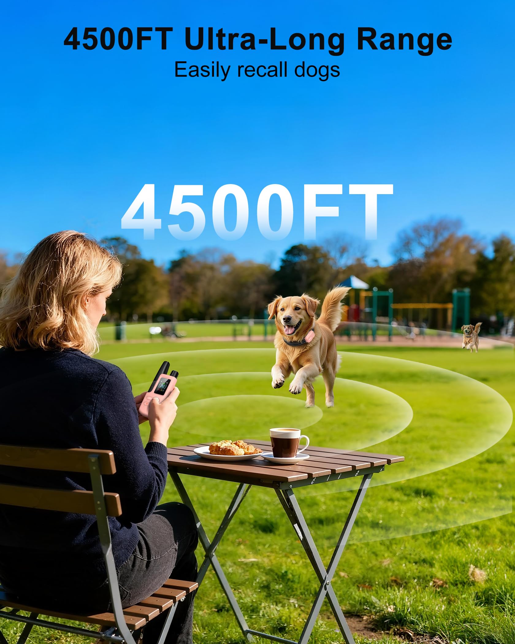 Jugbow Dog Shock Collar - 4500FT Dog Training Collar with Remote, IPX8 Waterproof Electric Dog Collar with 4 Training Modes, Security Lock, Rechargeable eCollar for 10-120lbs Small Medium Large Dogs Gronata