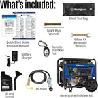 Westinghouse 12500 Peak Watt Tri-Fuel Home Backup Portable Generator, Remote Electric Start, Transfer Switch Ready, Gas, Propane, and Natural Gas Powered Gronata