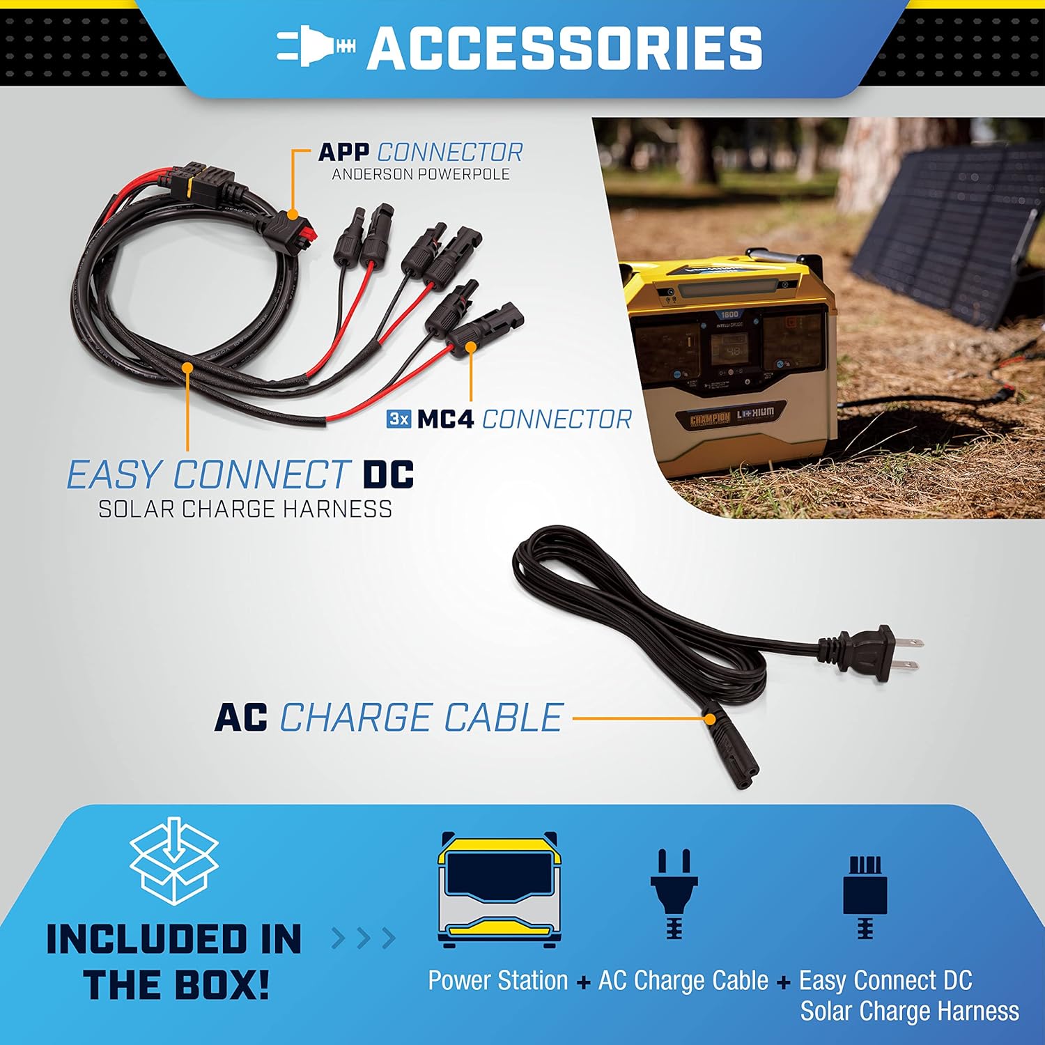 Champion Power Equipment 100594 1638-Wh Power Station 3200/1600-Watt Portable Lithium-Ion Battery Solar Generator Gronata