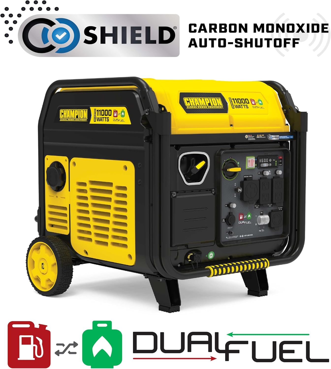 Champion Power Equipment 11,000-Watt Electric Start Dual Fuel Home Backup Portable Inverter Generator with Quiet Technology and Free 3-Year Warranty Gronata
