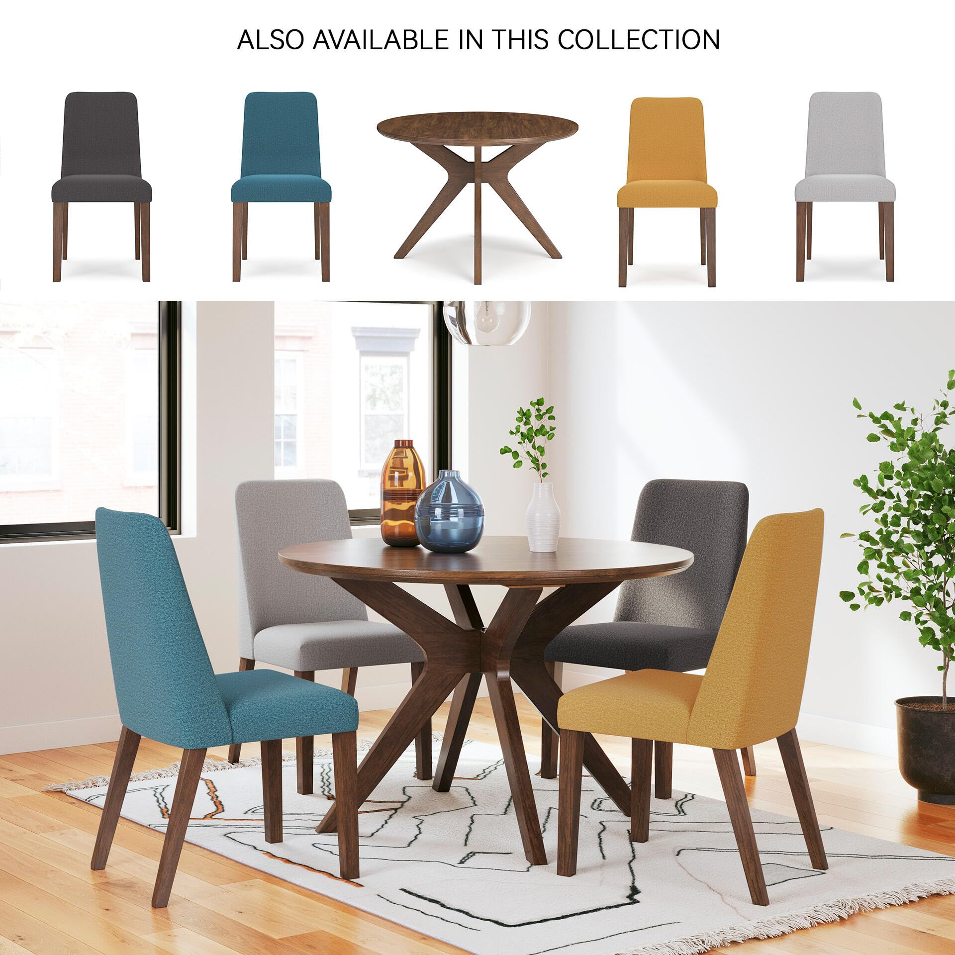 Signature Design by Ashley Lyncott Traditional Round Dining Room Table, Seats up to 4, Brown, 45" W x 29.75" H Gronata
