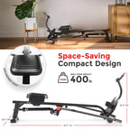 Sunny Health & Fitness Smart Compact Full Motion Rowing Machine, Full-Body Workout, Extra-Long Rail, 400 LB Weight Capacity and Free SunnyFit® App Enhanced Bluetooth Connectivity SF-RW5639SMART Gronata