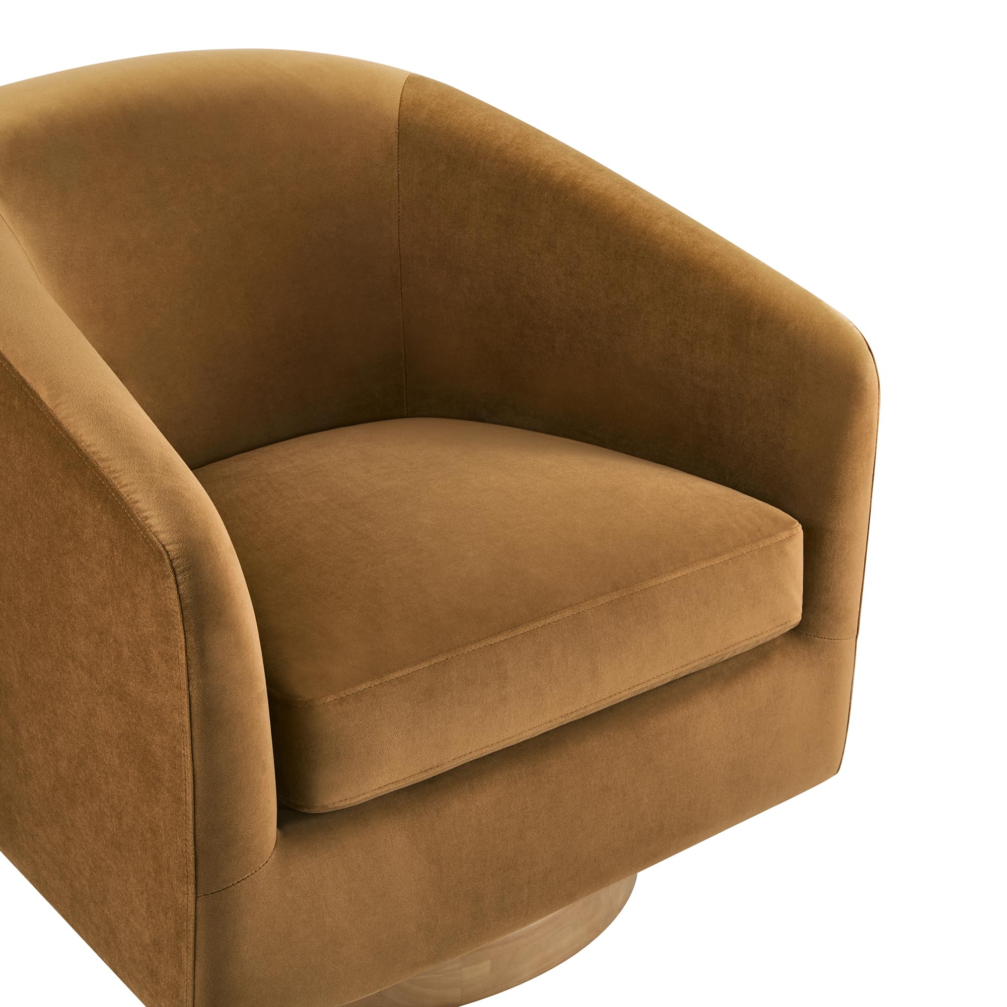 CHITA Swivel Accent Chair, Fully Assembled Fabric Barrel Armchair with FSC Certified Upholstered for Living Room, Bedroom and Office, Cream Gronata