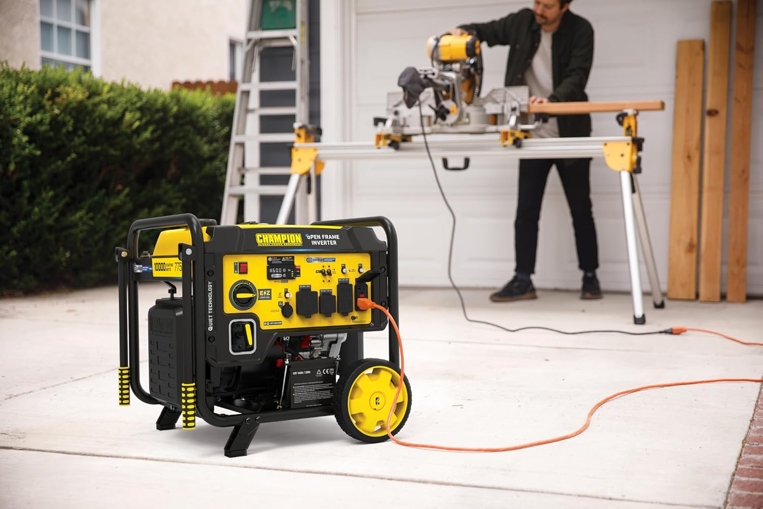 Champion Power Equipment 10,000-Watt Electric Start Home Backup Portable Open Frame Inverter Generator with Quiet Technology and Free 3-Year Warranty Gronata