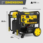 Champion Power Equipment 10,000-Watt Electric Start Home Backup Portable Open Frame Inverter Generator with Quiet Technology and Free 3-Year Warranty Gronata
