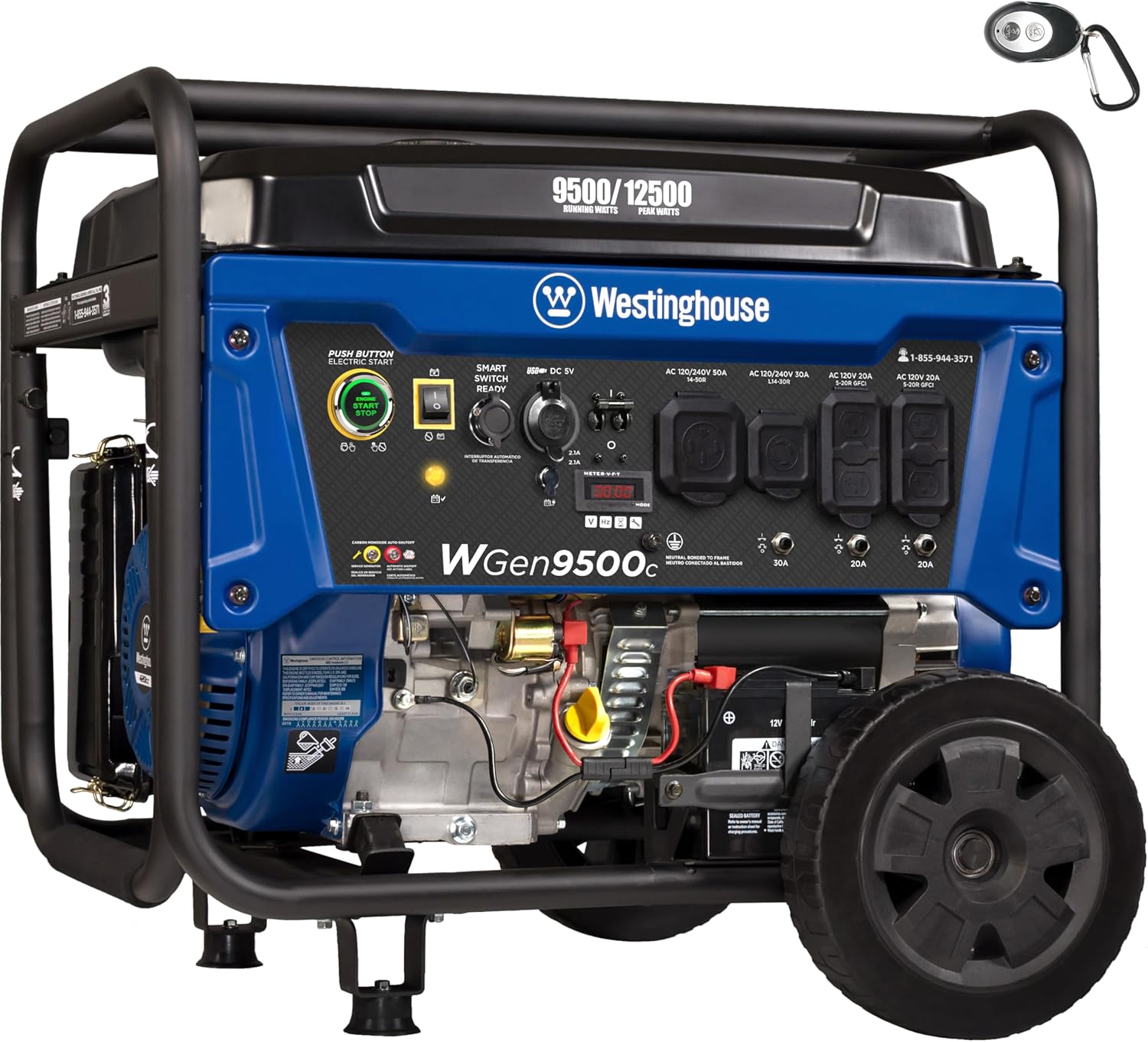 Westinghouse 28000 Peak Watt Home Backup Portable Generator, Electric Start with Auto Choke, Transfer Switch Ready 30A & 50A Outlets, Gas Powered,Blue Gronata
