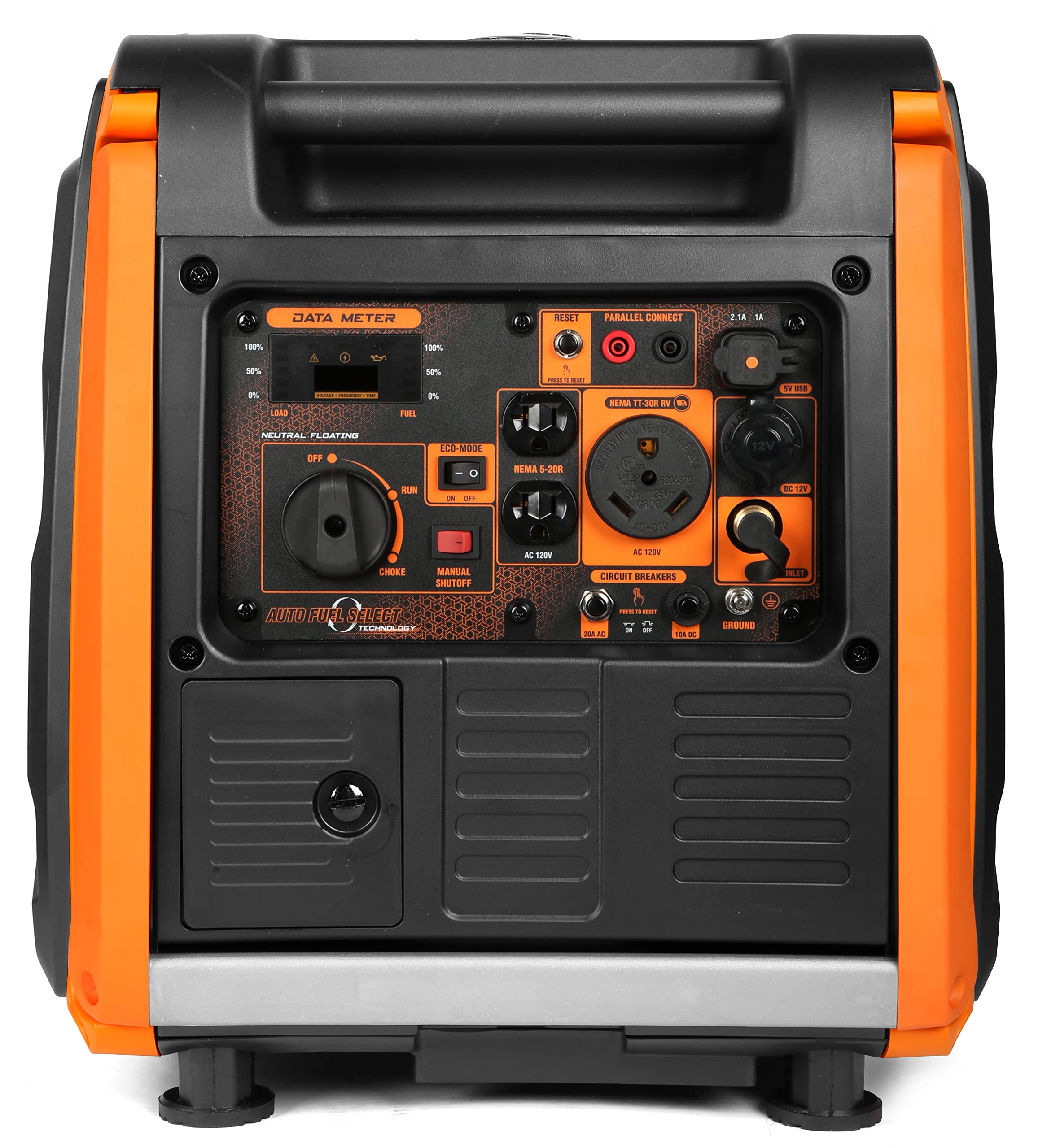 WEN DF451i Super Quiet 4500-Watt Electric Start Dual Fuel RV-Ready Portable Inverter Generator with Fuel Shut-Off Gronata