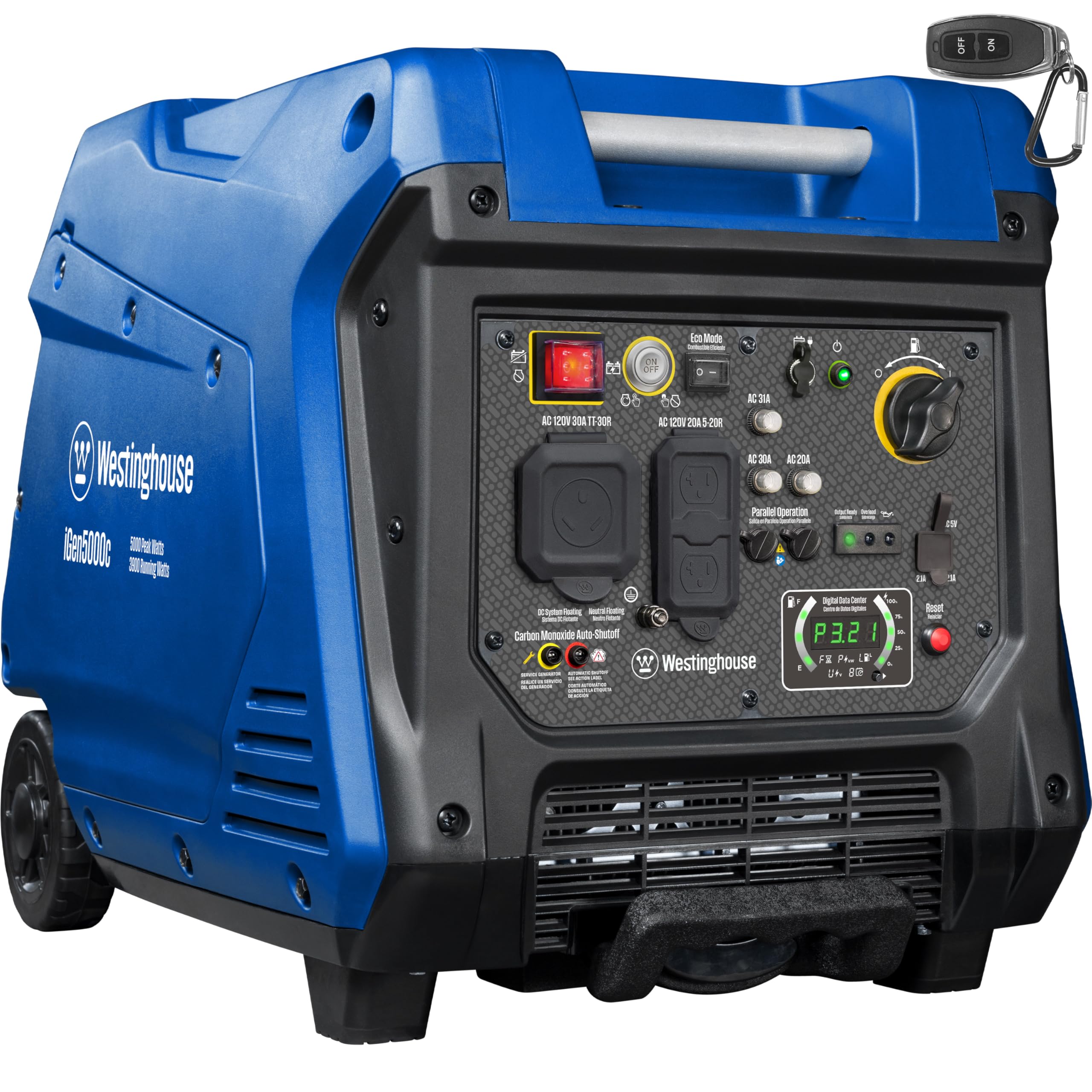 Westinghouse iGen4500DF Super Quiet Dual Fuel Portable Inverter Generator, 4500 Peak Watts & 3700 Rated Watts, Remote Electric Start, Gas & Propane Powered, RV Ready 30A Outlet, Parallel Capable Gronata
