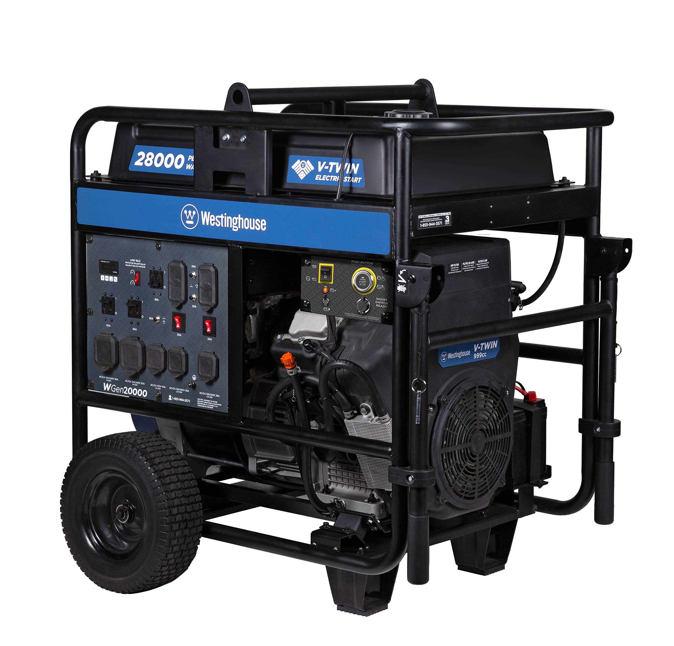 Westinghouse WGen7500DF Dual Fuel Home Backup Portable Generator, 9500 Peak Watts & 7500 Rated Watts, Remote Electric Start, Transfer Switch Ready, Gas & Propane Powered, CARB Compliant Gronata