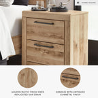 Signature Design by Ashley Wynnlow Rustic 2 Drawer Two Drawer Nightstand, 24.41" Tall, Weathered Gray Gronata