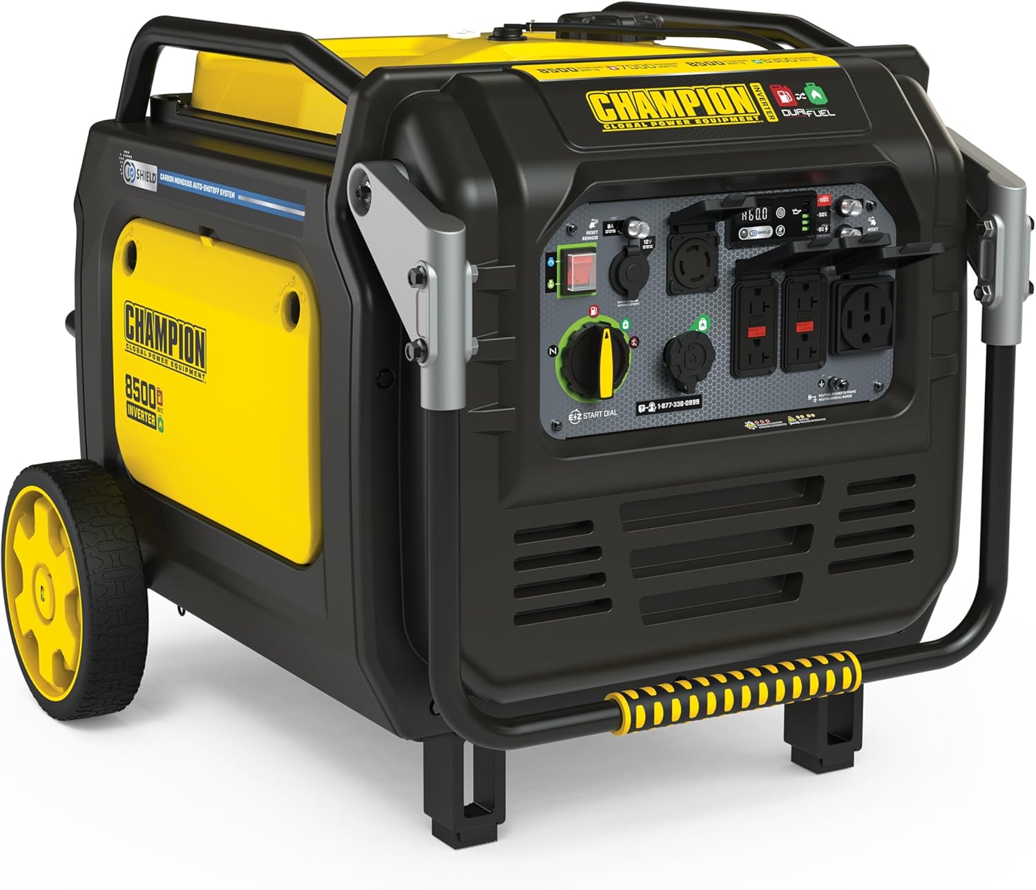 Champion Power Equipment 8500-Watt Electric Start Dual Fuel Home Backup Portable Inverter Generator with Quiet Technology and CO Shield Gronata