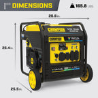Champion Power Equipment 9000-Watt Electric Start Tri Fuel Home Backup Portable Open Frame Inverter Generator with Quiet Technology and CO Shield Gronata