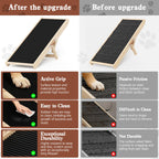 Chuiendi Dog Ramp for High Bed, Couch, Car, Pet Ramps 55.12" Long Adjustable 19.3"-27.17" Wooden Dog Step with Anti-slip Rubber Mat & Safety Side Rails for Small Medium Large Older Pets, up to 250 lbs Gronata