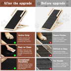 Chuiendi Dog Ramp for High Bed, Couch, Car, Pet Ramps 55.12" Long Adjustable 19.3"-27.17" Wooden Dog Step with Anti-slip Rubber Mat & Safety Side Rails for Small Medium Large Older Pets, up to 250 lbs Gronata