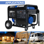 DuroMax XP13000EH 13,000-Watt Dual Fuel Portable Generator - Gas & Propane, Electric Start, Whole Home Backup Power, Transfer Switch Ready, RV & Emergency Ready Gronata