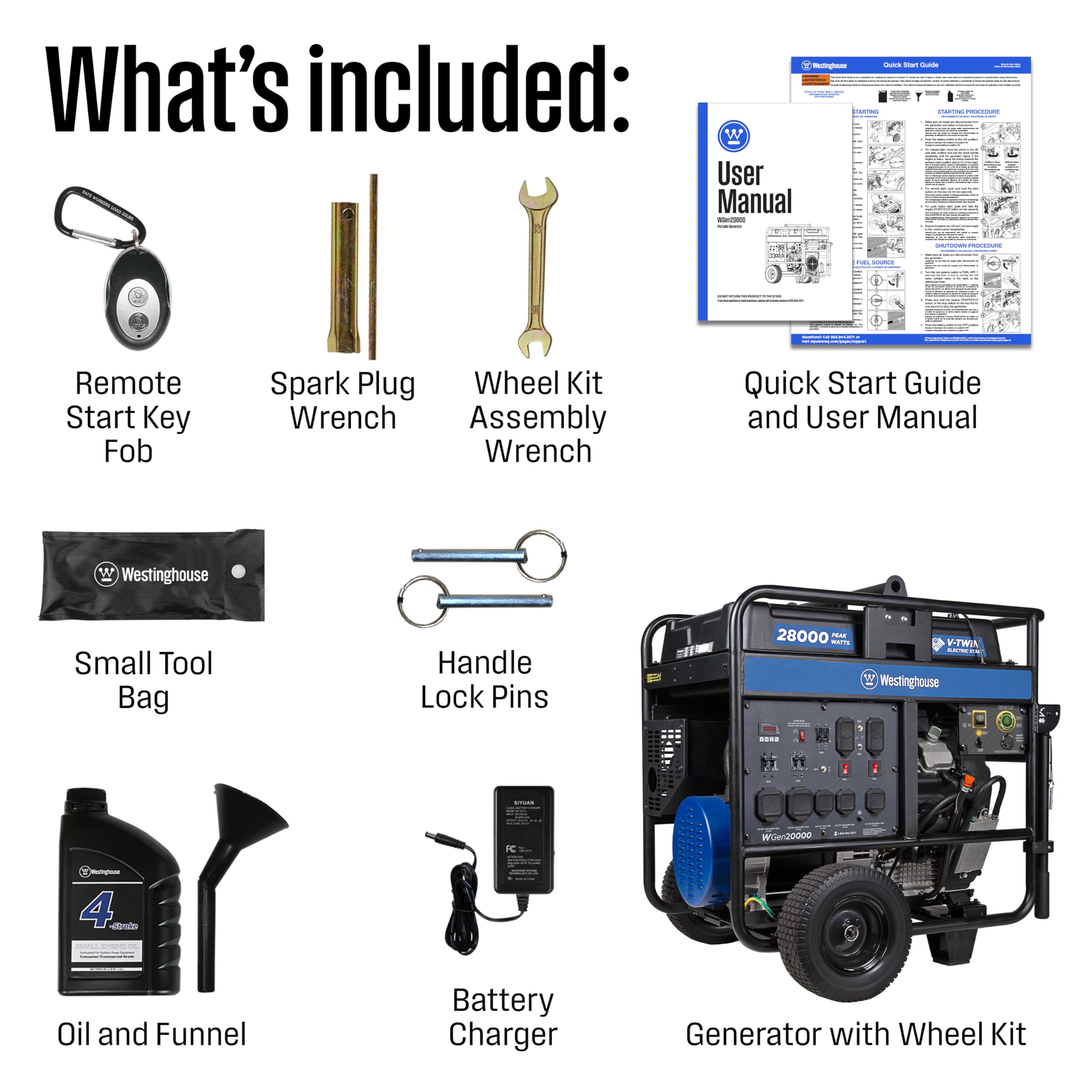 Westinghouse 9500 Peak Watt Dual Fuel Home Backup Portable Generator, Electric Start, Transfer Switch Ready, Gas & Propane Powered, CO Sensor Gronata