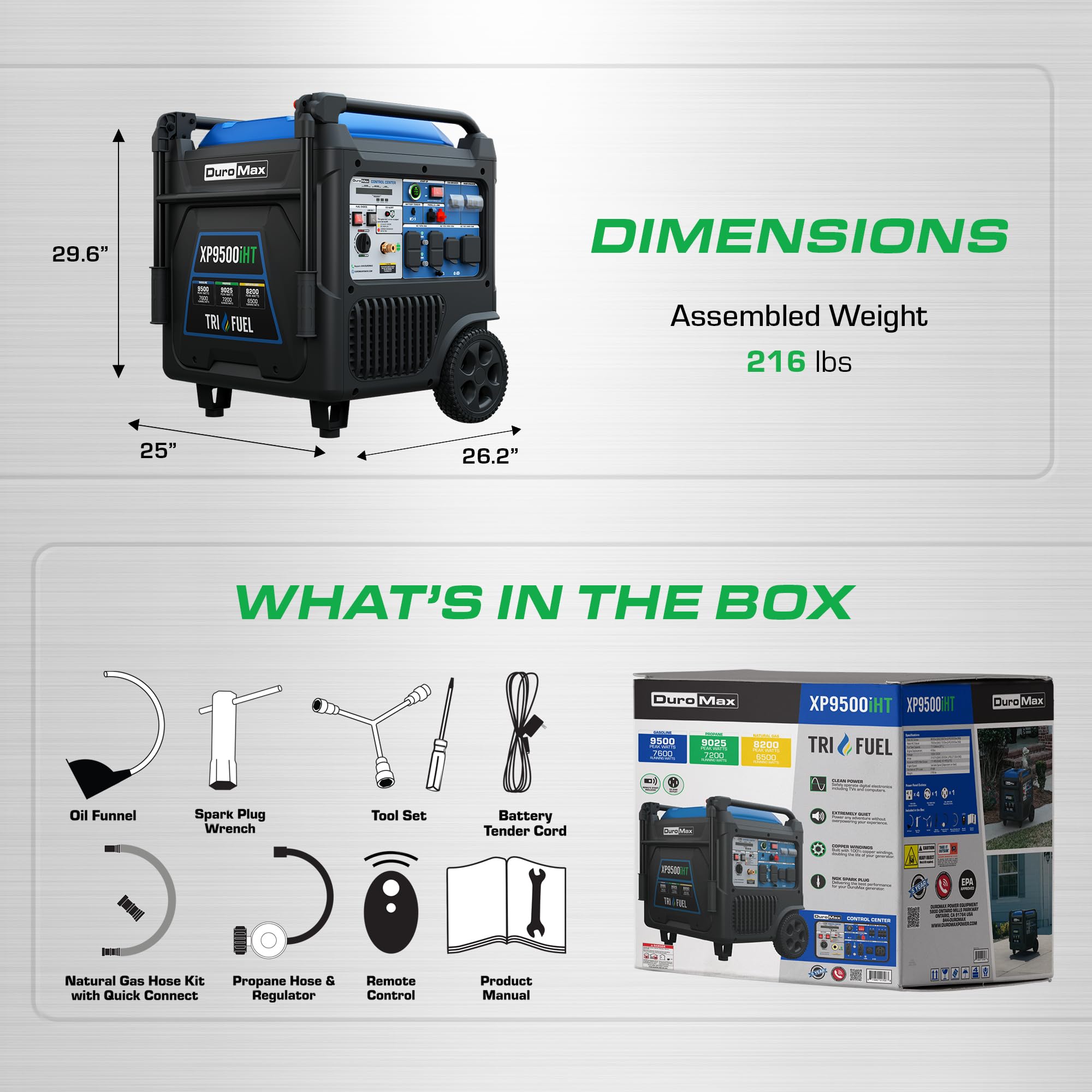 DuroMax XP4500iH 4,500-Watt Dual Fuel Portable Digital Inverter Generator - Gas & Propane, Remote Electric Start, RV & Emergency Ready Gronata