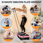 GLYLF Vibration Plate Exercise Machine, 130 Levels Full Body Workout Vibrating Plate for Lymphatic Drainage Weight Loss, 450 Lbs Capacity Shake Platform with Resistance Bands Bluetooth for Women Men Gronata