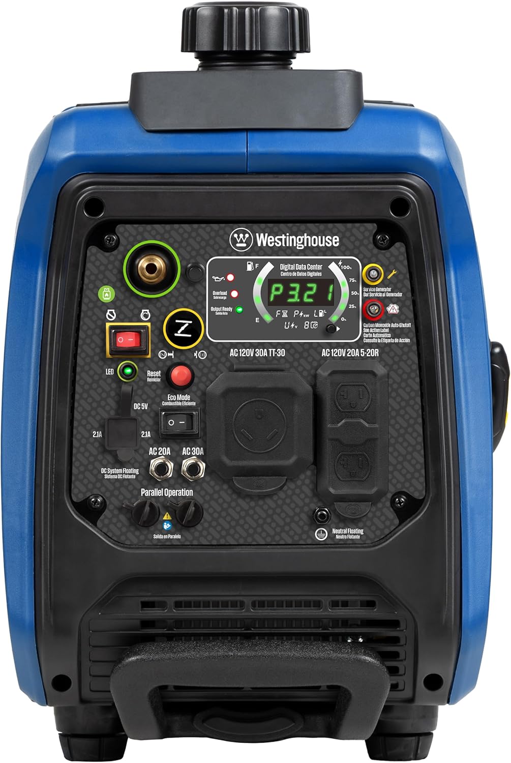 Westinghouse 4000 Peak Watt Super Quiet Dual Fuel Portable Inverter Generator, Wheel & Handle Kit, Gas & Propane Powered, RV Ready, CO Sensor, Parallel Capable Gronata