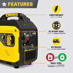 Champion Power Equipment 4000-Watt Dual Fuel RV Ready Portable Inverter Generator with Quiet Technology and Free 3-Year Warranty Gronata