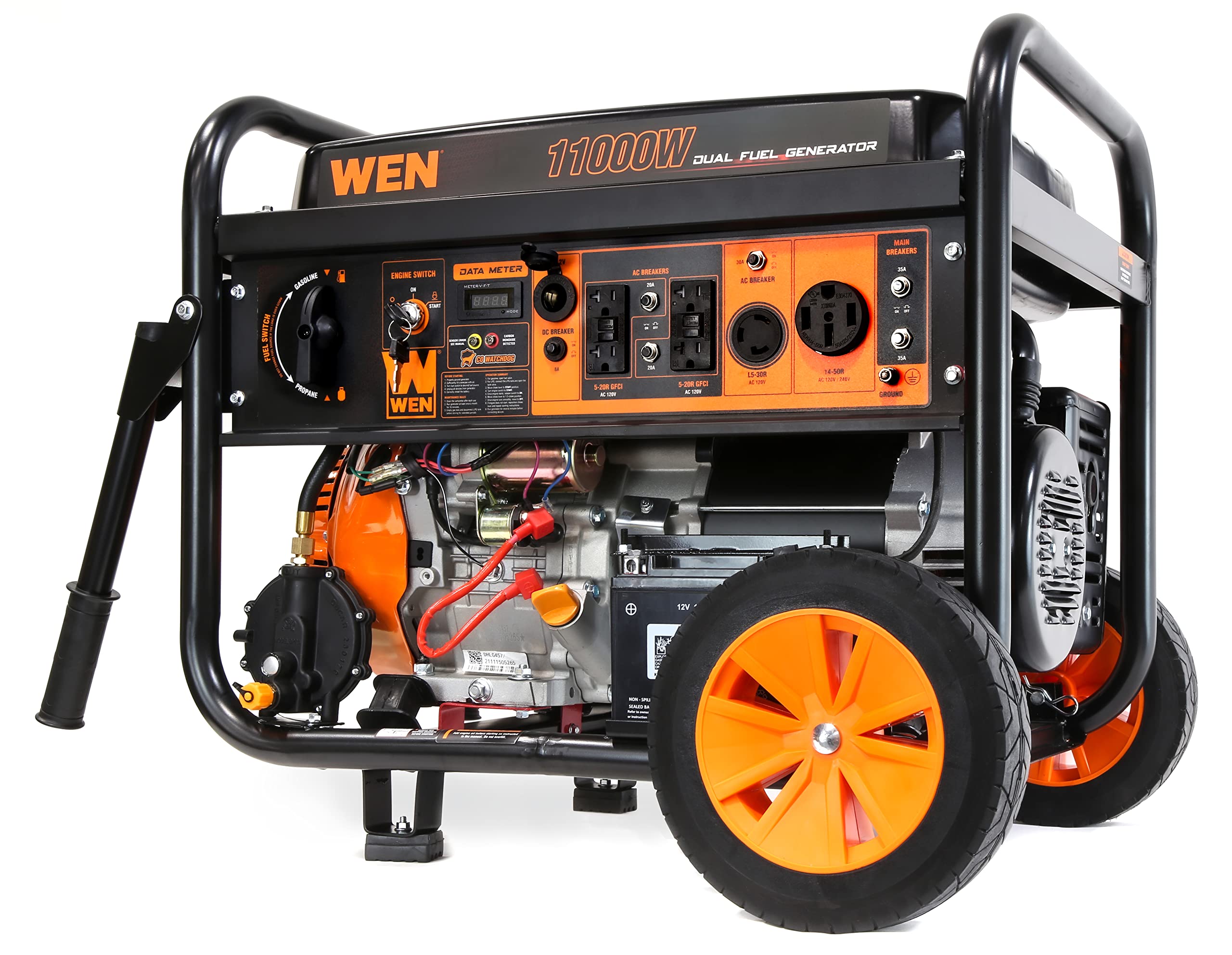 WEN 11,000-Watt 120V/240V Dual Fuel Portable Generator with Wheel Kit and Electric Start (DF1100T) Gronata
