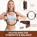 NANATI Pilates Kit 19PCS,Pilates Essentials Kit for Women,Pilates Equipment with 14.5" Pilates Ring and Ball,8 Resistance Bands,Ankle Weights,Sliders & Grip Socks Accessories for Starter Home Workouts Gronata