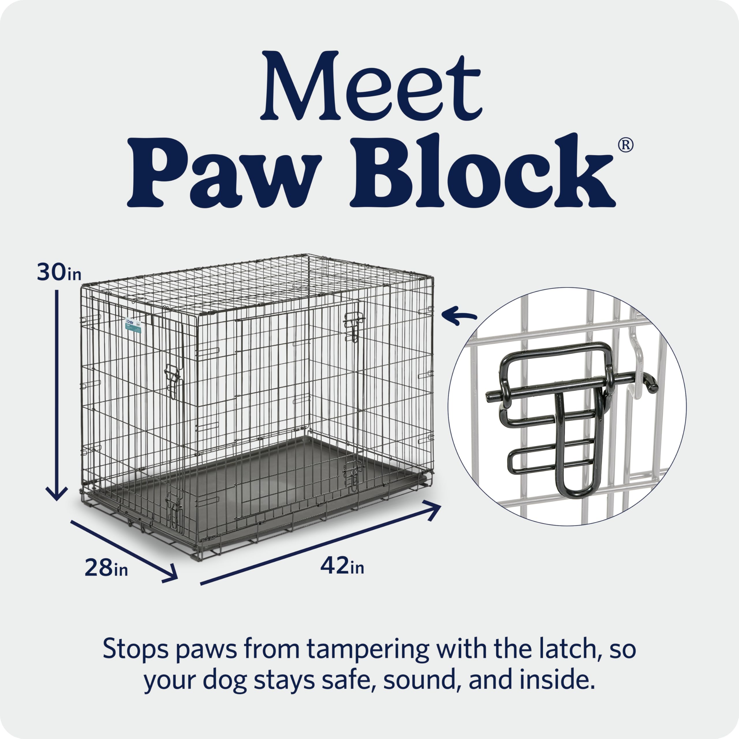 MidWest Homes for Pets 30-Inch iCrate for Medium Breeds, 21-40 lbs, Single Door Folding Dog Crate with Divider Panel, Leak-Proof Tray & Secure Latch, Portable, Durable & Easy to Assemble Gronata