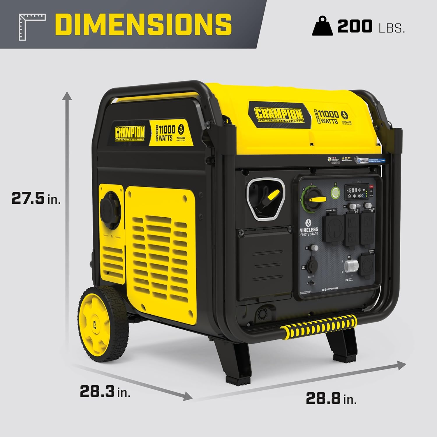 Champion Power Equipment 11,000-Watt Wireless Remote Start Home Backup Portable Inverter Generator with Quiet Technology and Free 3-Year Warranty Gronata