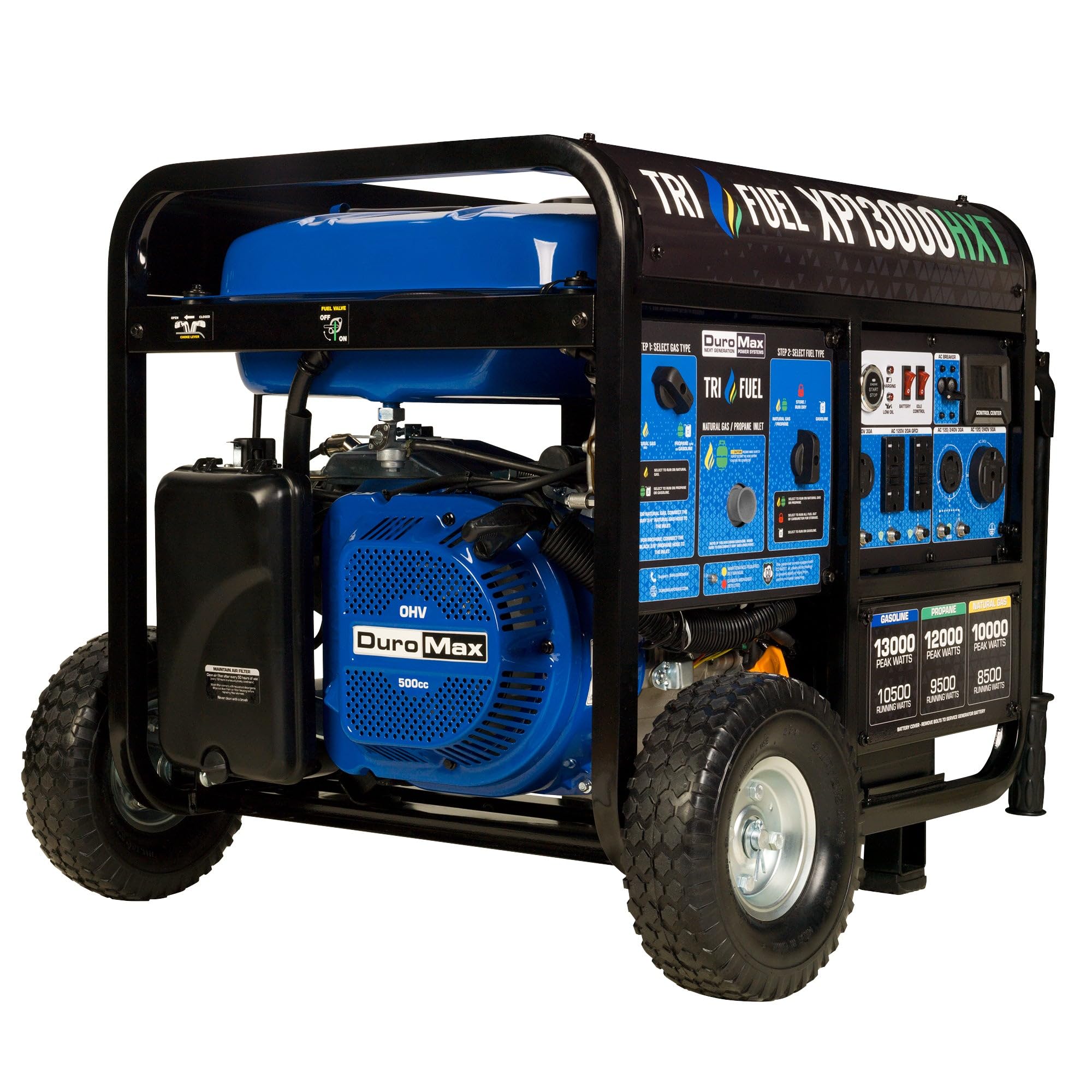 DuroMax XP13000HX 13,000-Watt Dual Fuel Portable Generator - Gas & Propane, Electric Start, Whole Home Power Backup, Transfer Switch Ready, RV & Emergency Ready Gronata