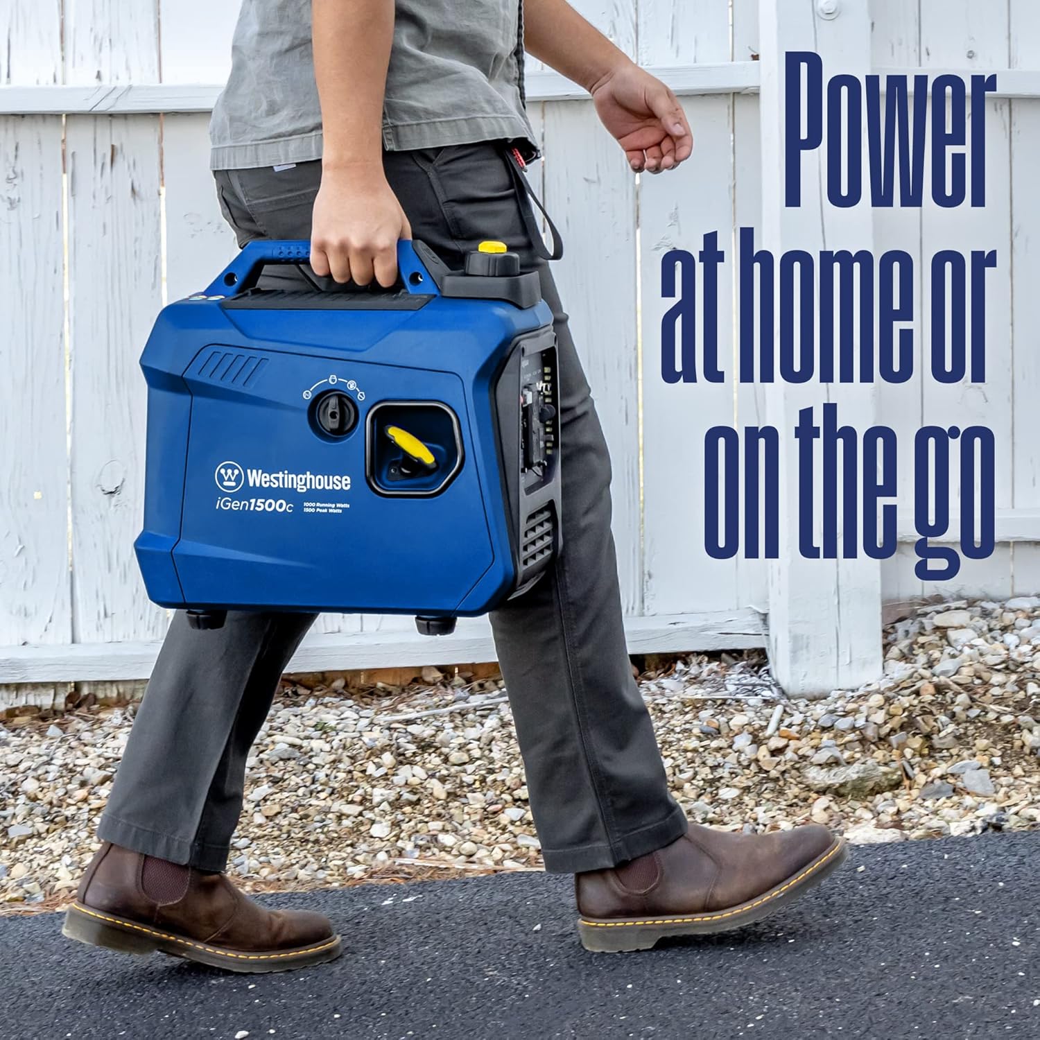Westinghouse 1500 Peak Watt Super Quiet & Lightweight Portable Inverter Generator, Gas Powered, CO Sensor, Parallel Capable, Long Run Time,Blue Gronata