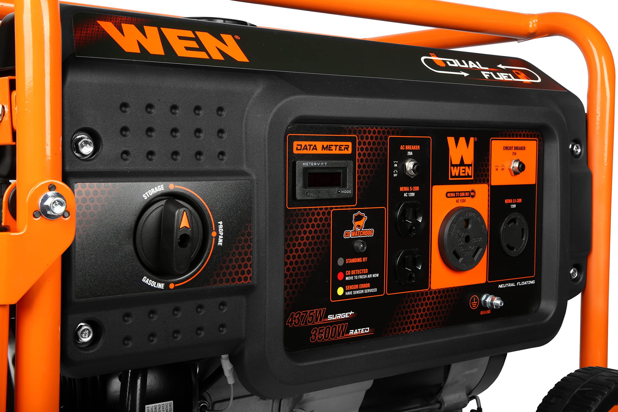 WEN DF472X 4750-Watt 120-Volt/240-Volt Dual Fuel Portable Generator with CO Shutdown Sensor Gronata