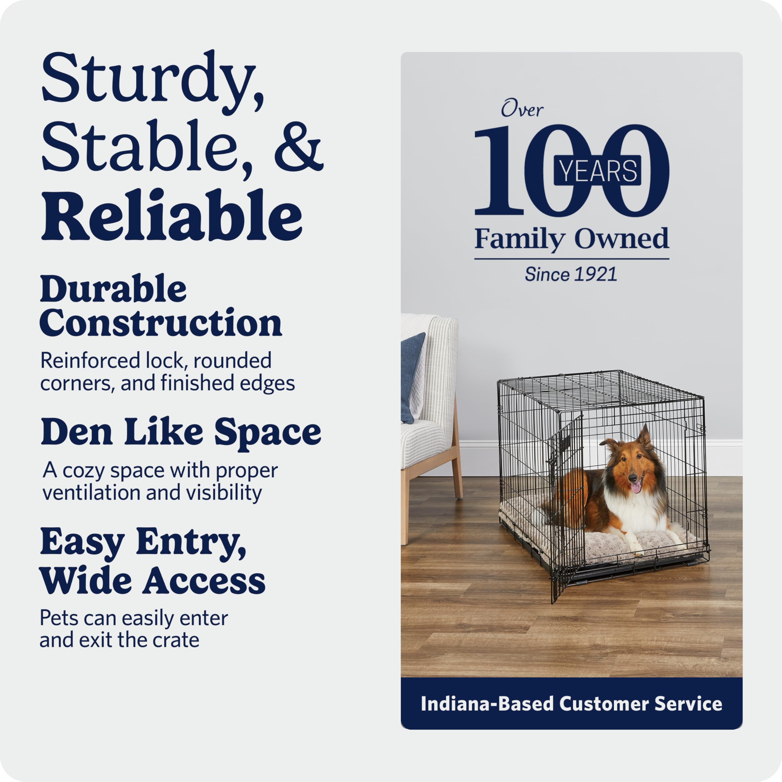 MidWest Homes for Pets 30-Inch iCrate for Medium Breeds, 21-40 lbs, Single Door Folding Dog Crate with Divider Panel, Leak-Proof Tray & Secure Latch, Portable, Durable & Easy to Assemble Gronata