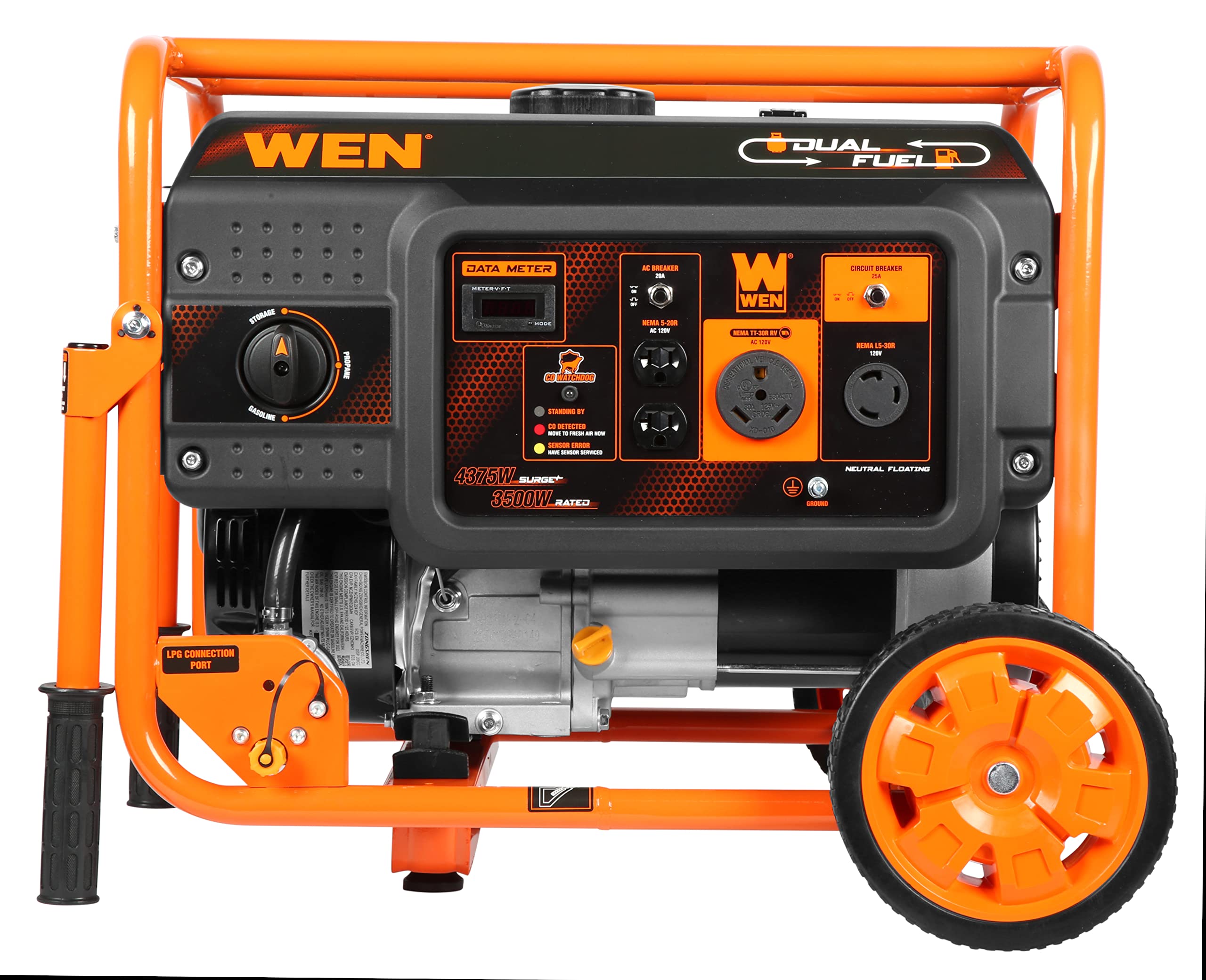 WEN DF472X 4750-Watt 120-Volt/240-Volt Dual Fuel Portable Generator with CO Shutdown Sensor Gronata