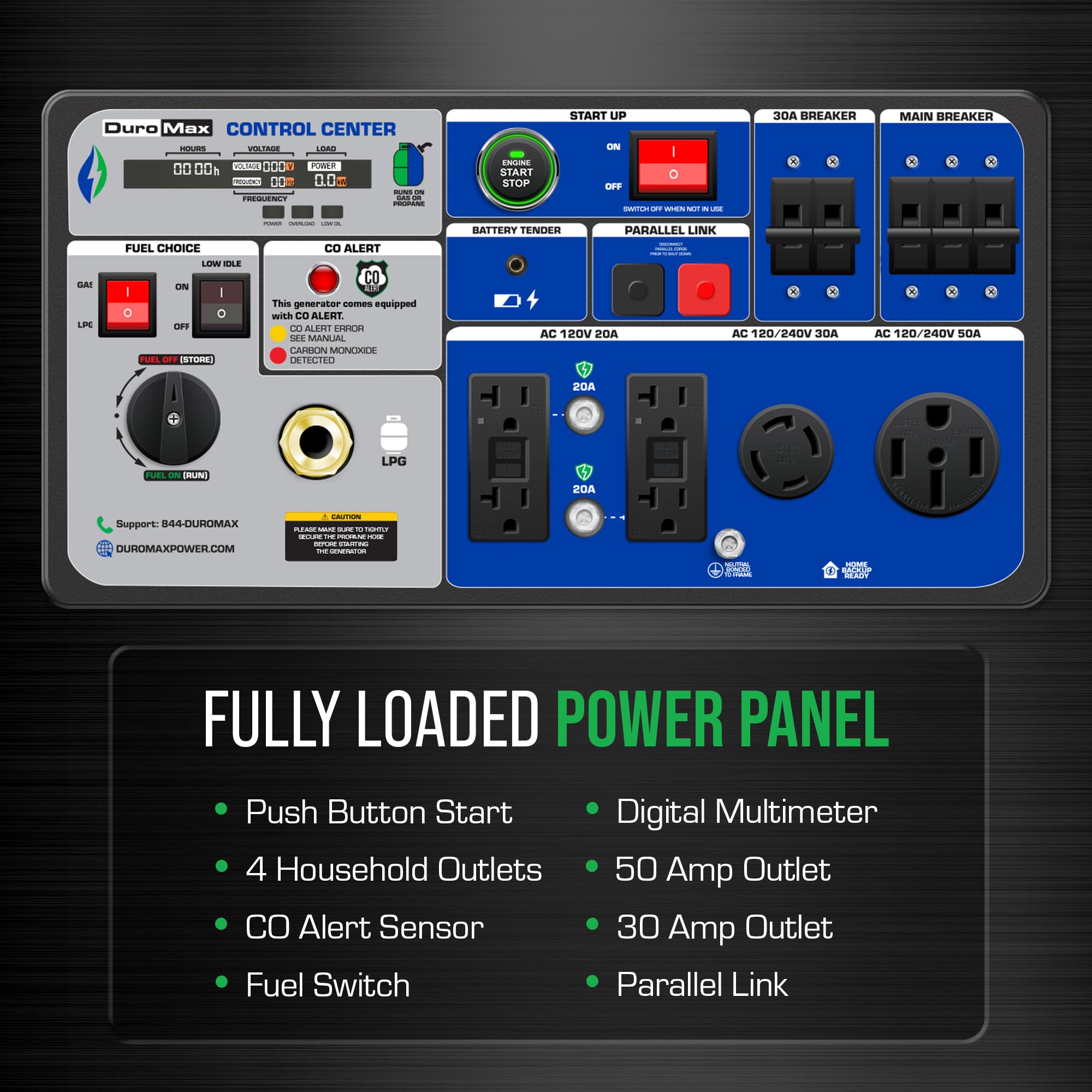 DuroMax XP16000iH 16,000-Watt Dual Fuel Portable Digital Inverter Generator - Gas & Propane, Remote Electric Start, Whole Home Power Backup, Transfer Switch Ready, RV & Emergency Ready Gronata