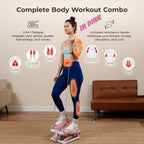 Sunny Health & Fitness Mini Steppers for Exercise at Home, Stair Step Workout Machine with Resistance Bands, Full Body Cardio Equipment with Digital Monitor - No. 012 -S Gronata