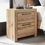 Signature Design by Ashley Wynnlow Rustic 2 Drawer Two Drawer Nightstand, 24.41" Tall, Weathered Gray Gronata