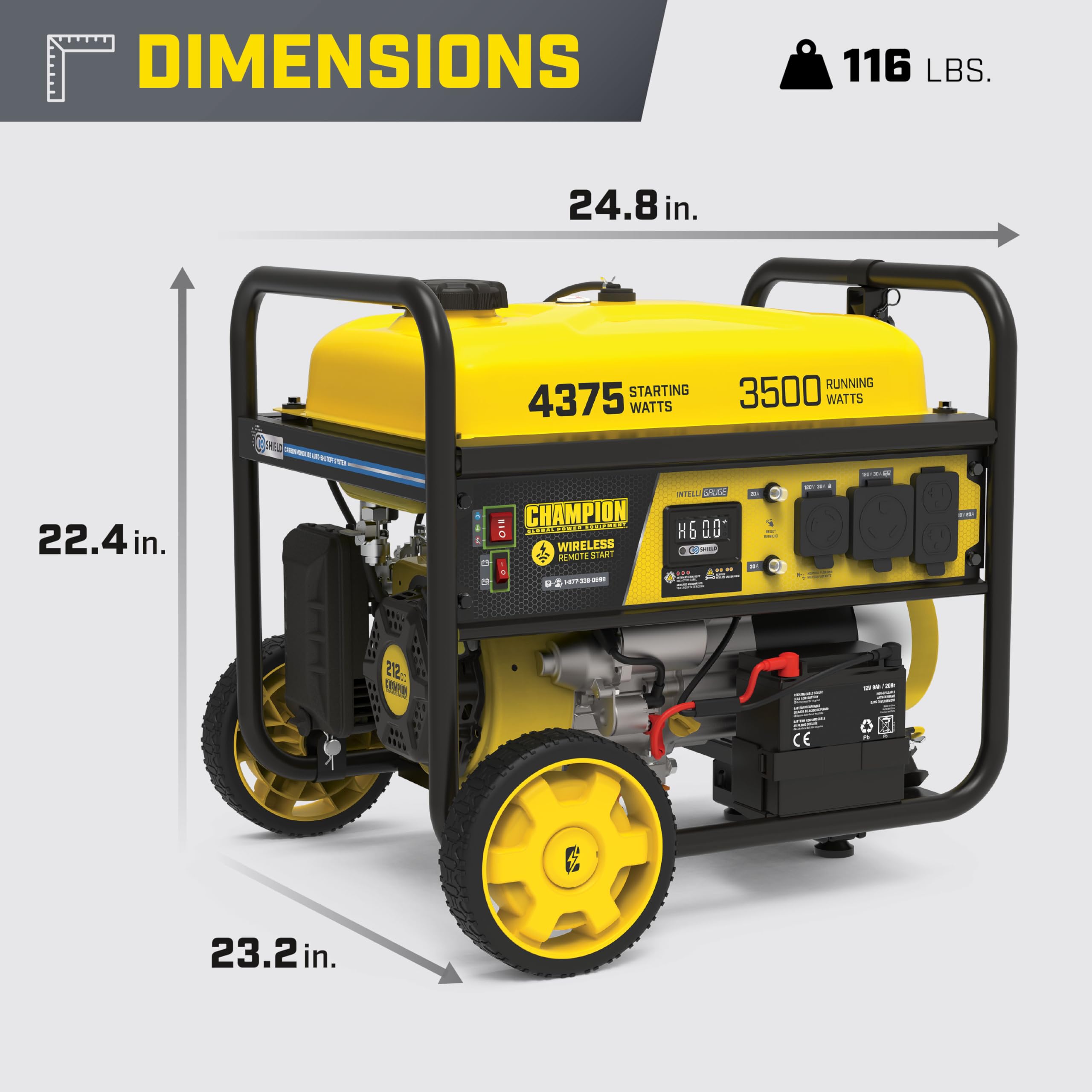 Champion Power Equipment 4375-Watt Wireless Remote Start RV Ready Portable Generator with Free 3-Year Warranty Gronata