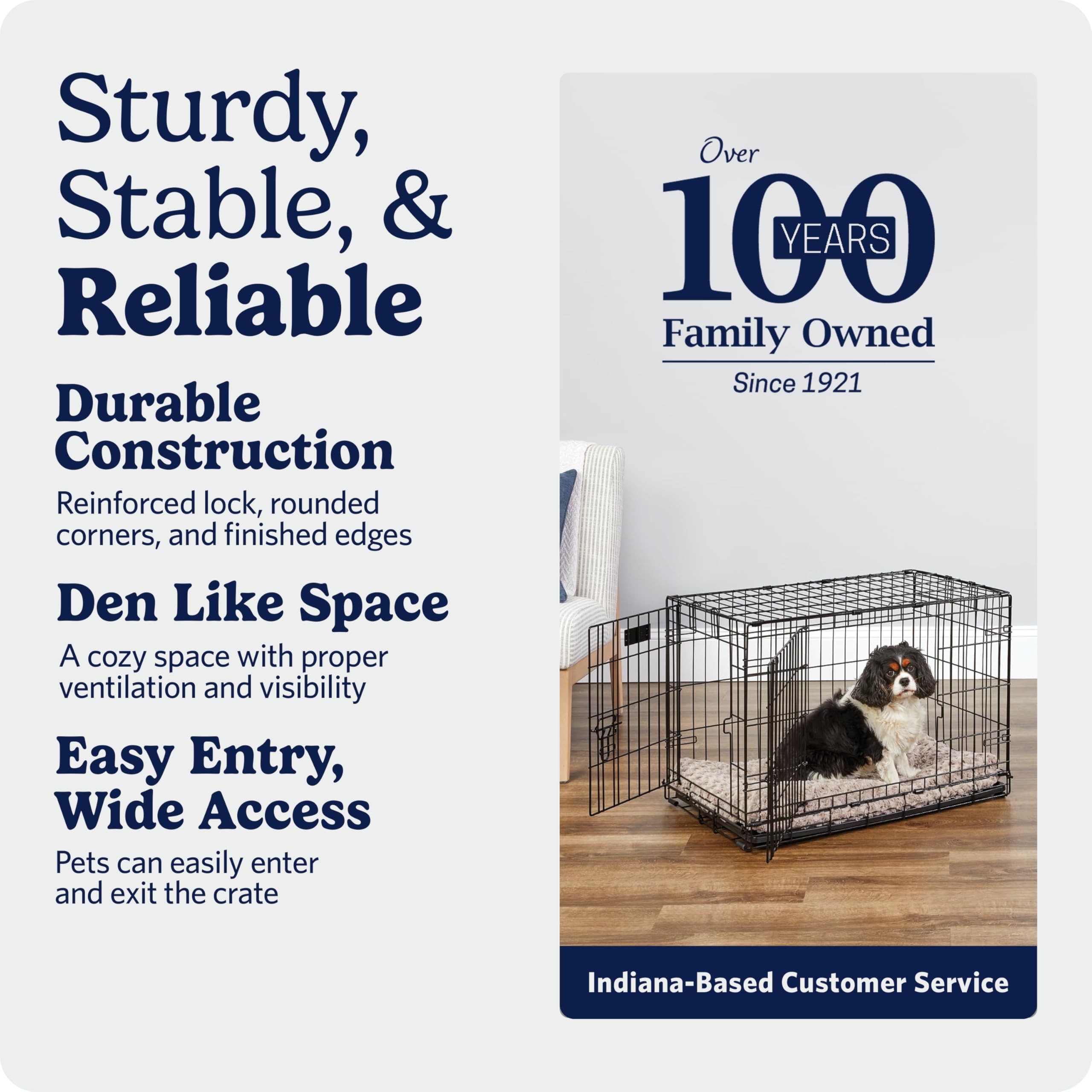 MidWest Homes for Pets 30-Inch iCrate for Medium Breeds, 21-40 lbs, Single Door Folding Dog Crate with Divider Panel, Leak-Proof Tray & Secure Latch, Portable, Durable & Easy to Assemble Gronata