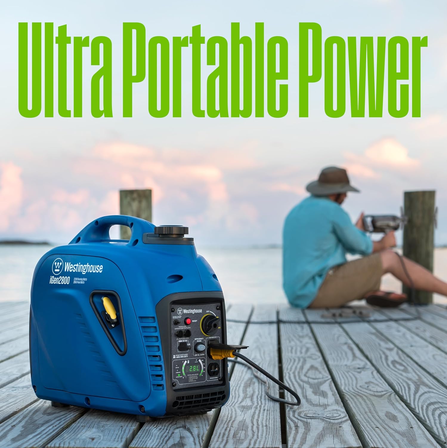 Westinghouse 2800 Peak Watt Super Quiet & Lightweight Portable Inverter Generator, Gas Powered, Parallel Capable, Long Run Time Gronata