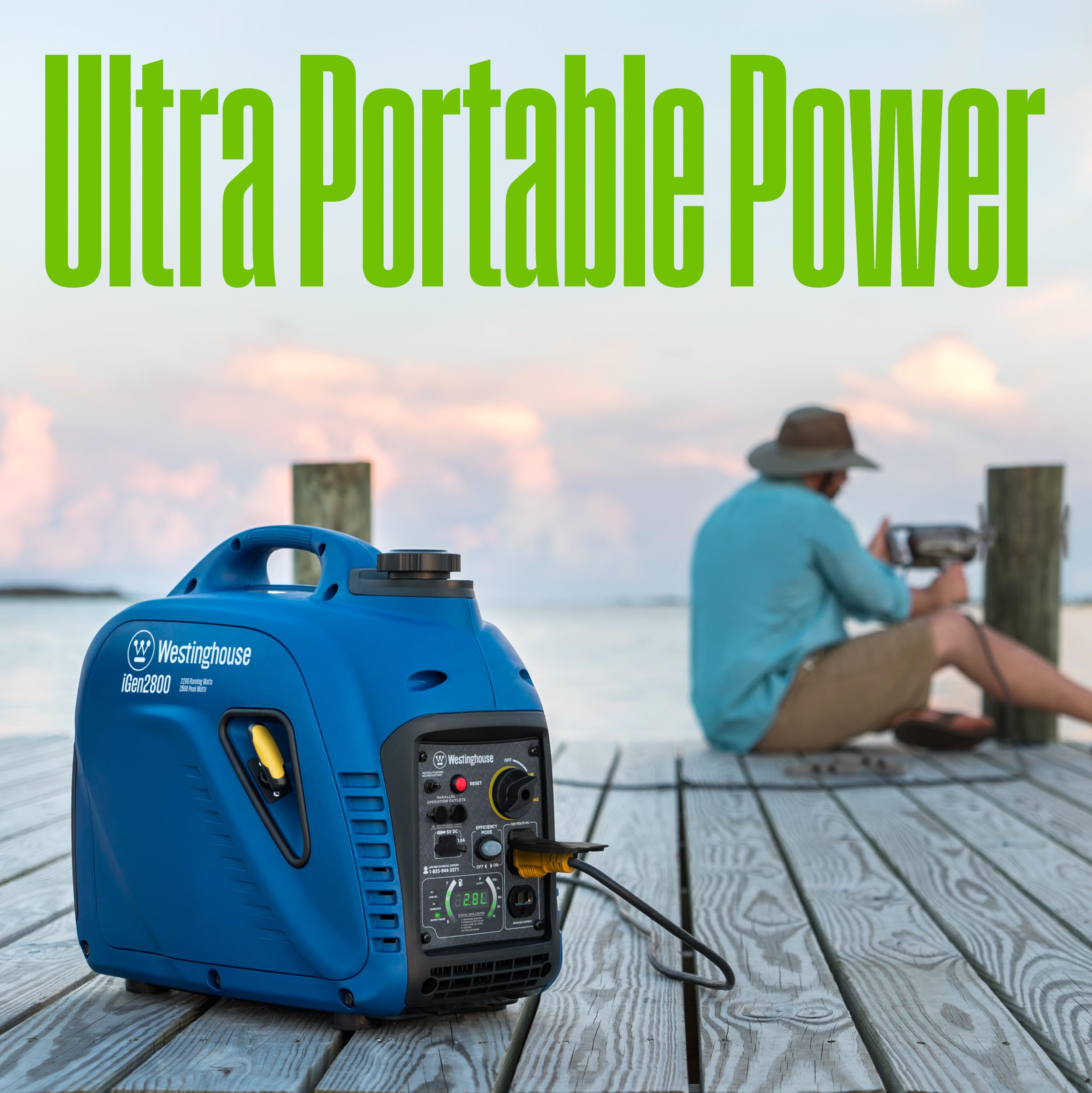 Westinghouse 2800 Peak Watt Super Quiet & Lightweight Portable Inverter Generator, Gas Powered, Parallel Capable, Long Run Time Gronata